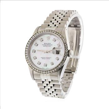 Rolex Datejust Stainless Steel Custom MOP Diamond Dial Watch 36MM