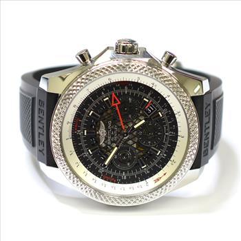 Breitling Bentley GMT Chronograph Stainless Steel Watch on Rubber Strap AB0431