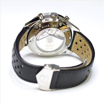 Tag Heuer Carrera 44mm Stainless Steel Mens Watch on Leather Strap CV2011