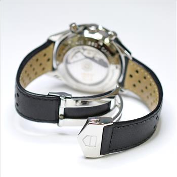 Tag Heuer Carrera 44mm Stainless Steel Mens Watch on Leather Strap CV2011