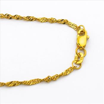21K Yellow Gold 3.00 Grams Rope Chain Style Necklace 