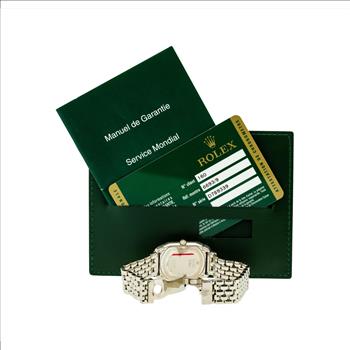 Rolex Cellini Cellissma 18K White Gold Pink Dial Lady's Custom Diamond Watch