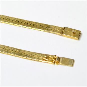 14K Yellow Gold 16.05 Grams Flat Style Chain Necklace