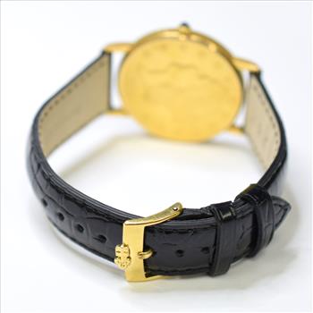 Corum Heritage Coin American Eagle 1899 36mm 18K Gold Watch on Leather Strap