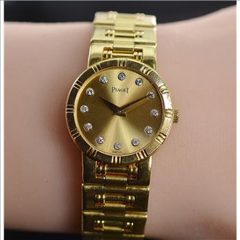 Piaget Dancer Solid 18K Yellow Gold Factory Diamond Watch 58.83 Grams 23MM Womens