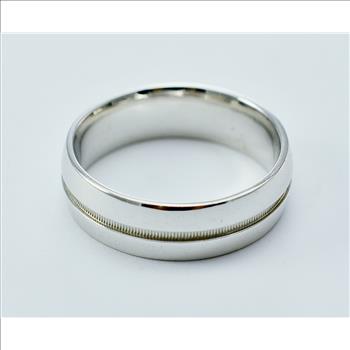 14K White Gold 9.01 Grams High Polished Men's Wedding Band