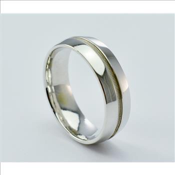 14K White Gold 9.01 Grams High Polished Men's Wedding Band