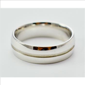 14K White Gold 9.01 Grams High Polished Men's Wedding Band