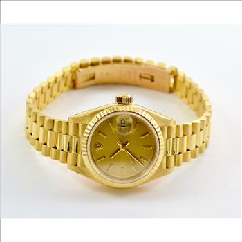 Rolex President 18K Yellow Gold Original Champagne Dial Lady's Watch 26MM