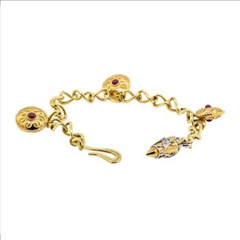Artlinea Design 14K Yellow Gold 15.33 Grams Charm Bracelet