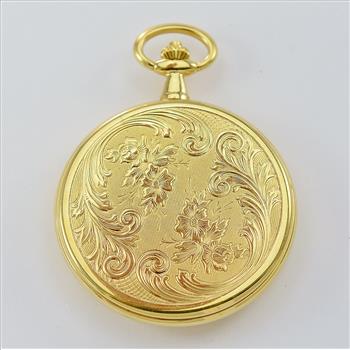 Colibel White Dial Pocket Watch in Yellow Gold Overlay