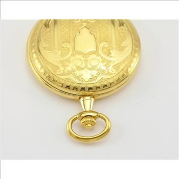 Colibel White Dial Pocket Watch in Yellow Gold Overlay