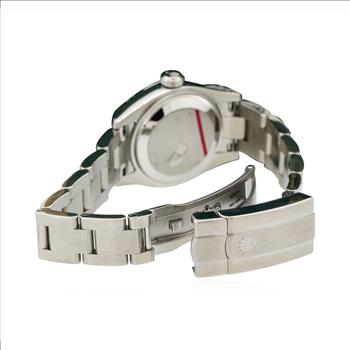 Rolex Oyster Perpetual Stainless Steel Silver Dial Lady's Watch With Authenticity Card