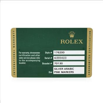 Rolex Oyster Perpetual Stainless Steel Silver Dial Lady's Watch With Authenticity Card