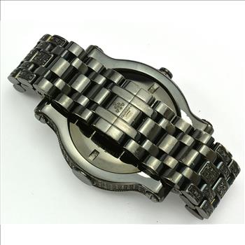 Techno JPM Stainless Steel Mother of Pearl Dial With Factory Black Diamond Dial PVD Watch