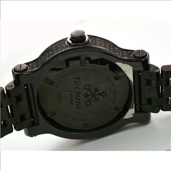 Techno JPM Stainless Steel Mother of Pearl Dial With Factory Black Diamond Dial PVD Watch