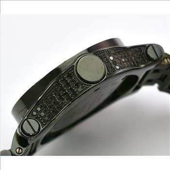 Techno JPM Stainless Steel Mother of Pearl Dial With Factory Black Diamond Dial PVD Watch