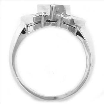 $2,299 Retail 14K White Gold Invisible Set Princess Cut Diamond Three Stone Style Ring