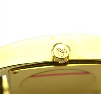 Chopard H Square 18K Gold Silver Dial Lady's Watch on Brown Leather Strap 