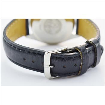 Omega Speedmaster Chronograph Stainless Steel Matte Black Dial Men's Watch on Black Leather Strap