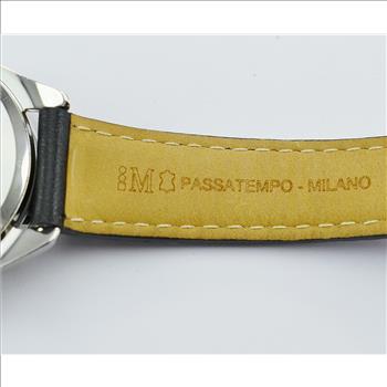 Omega Speedmaster Chronograph Stainless Steel Matte Black Dial Men's Watch on Black Leather Strap