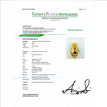 Rolex Date Stainless Steel With Yellow Gold Overlay Gold Dial Men's Watch