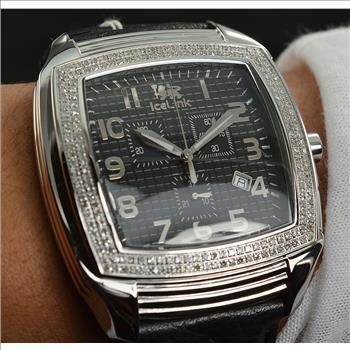 Icelink 1.61 Carats t.w. Diamond Watch Stainless Steel 47 x 47 MM