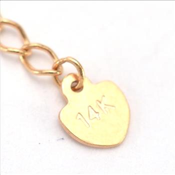 14K Rose Gold 2.66 Grams Diamond Lock and Key Pendant With Gold Adjustable Chain