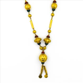 21K Yellow Gold 35.30 Grams Beaded Style Necklace