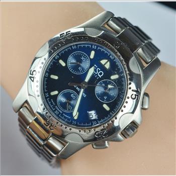 Stainless Steel ESQ Swiss Blue Chrono Dial Watch