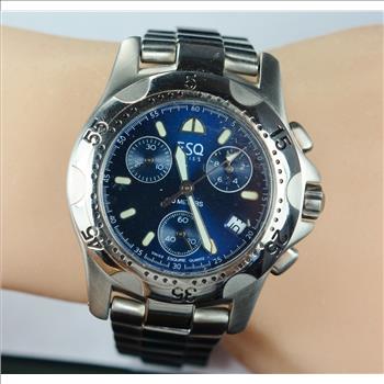 Stainless Steel ESQ Swiss Blue Chrono Dial Watch