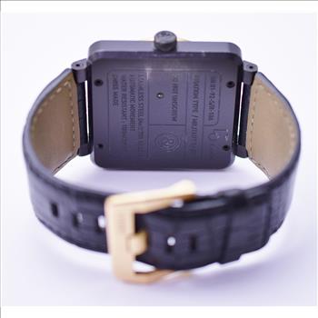 Bell & Ross Aviation BR01-92 Carbon Case & 18K Gold Watch on Leather Strap