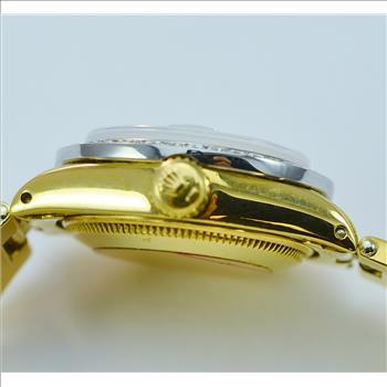 Rolex Datejust 18K Yellow Gold Custom Made MOP Diamond Dial and Pave Set Diamond Custom Made Bezel President Lady's Watch