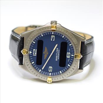 Breitling Navitimer Aerospace 40mm Titanium Case Watch on Leather Strap 80360