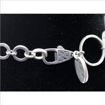 Lois Hill 925 Silver 47 Grams Circle Link Chain Necklace 