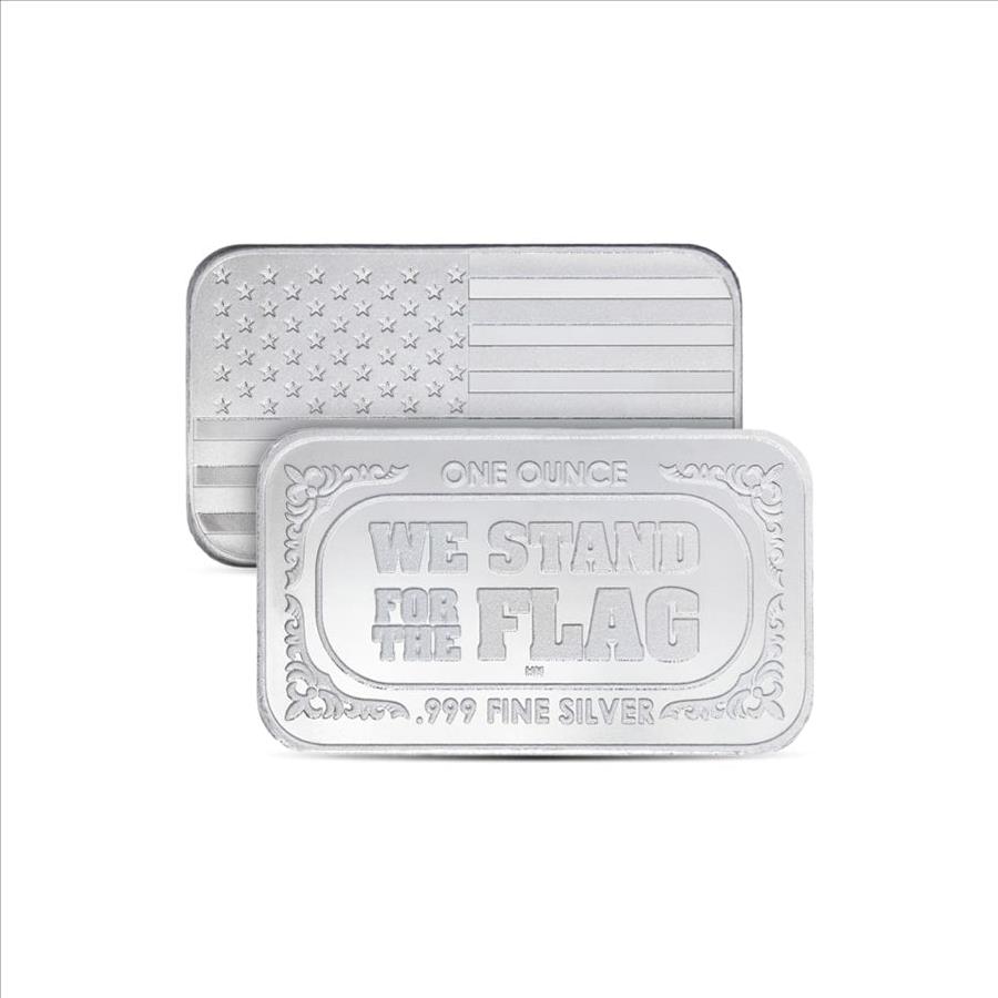 Great Investment! American Flag Design Silver Bar 1 Ounce .999 Pure  IRA Approved 