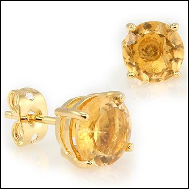 New! 3.15 Ctw Natural Citrine 18KGP Designer Earrings MSRP $1,295!