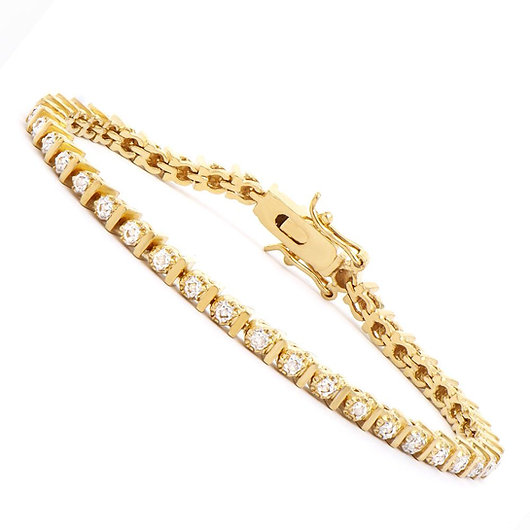 New 0.16 Cts Natural Diamond 18K Gold Plated Designer Bracelet MSRP $2,475!