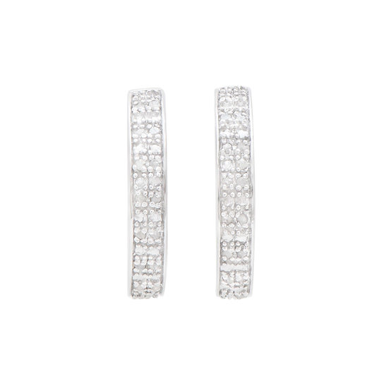 New 0.25 Ctw Natural Diamonds Sterling Silver Designer Earrings MSRP $1,975!