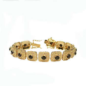 New! 7.05 Ctw Natural Black Sapphires 18KGP Designer Bracelet MSRP $1,875