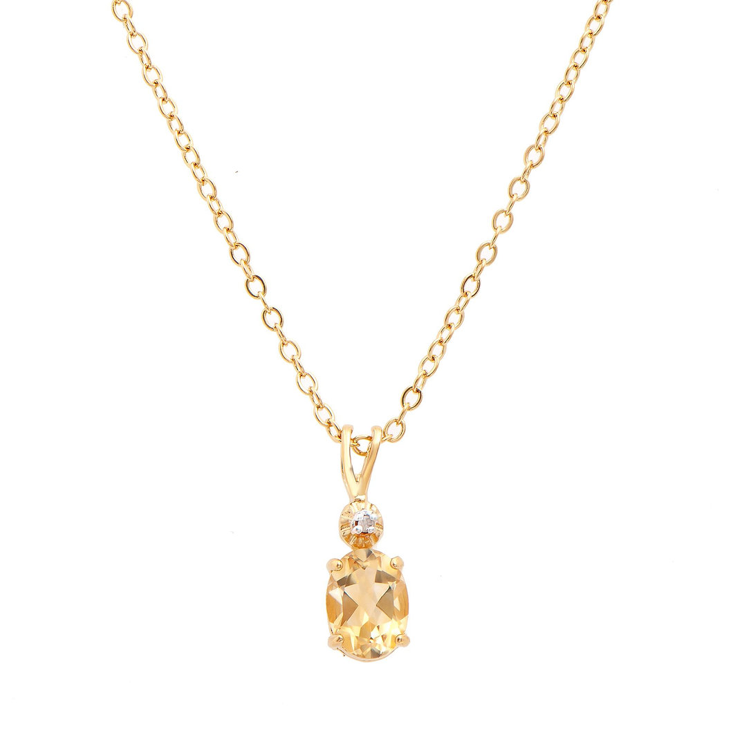 New! 1.03 Ctw Natural Citrine & Diamond Designer 18KGP Necklace MSRP $1,685!
