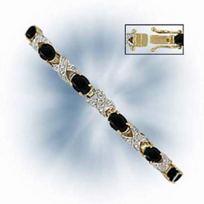 New! 8.36 ctw Natural Sapphire Diamond 18KGP Designer Bracelet MSRP $2,475!