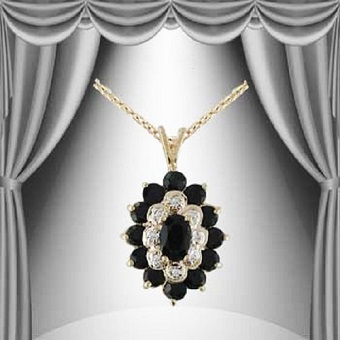 New! 2.66 Ctw Natural Sapphire Diamond Designer Necklace MSRP $1,695!