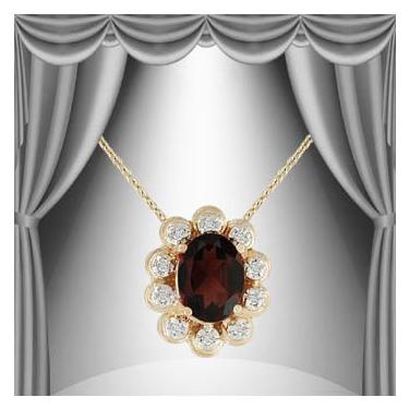 New! 1.28 Ctw Natural Garnet & Diamond 18KGP Designer Necklace MSRP $1,775!