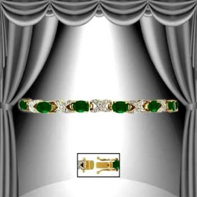 New! 4.60 Ctw Natural Green Agate & Diamond Designer Bracelet MSRP $2,375!
