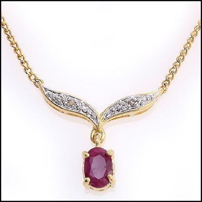 New! 1.02 Ctw Natural Ruby & Diamond Designer 18KGP Necklace MSRP $1,685!