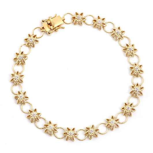 New! 0.14 ctw Natural Diamonds 18KGP Designer Bracelet MSRP $2,275