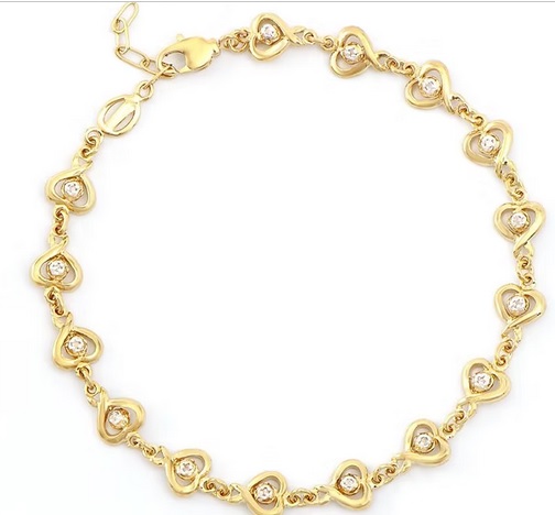 New! 0.13 ctw Natural Diamonds 18KGP Designer Bracelet MSRP $2,245