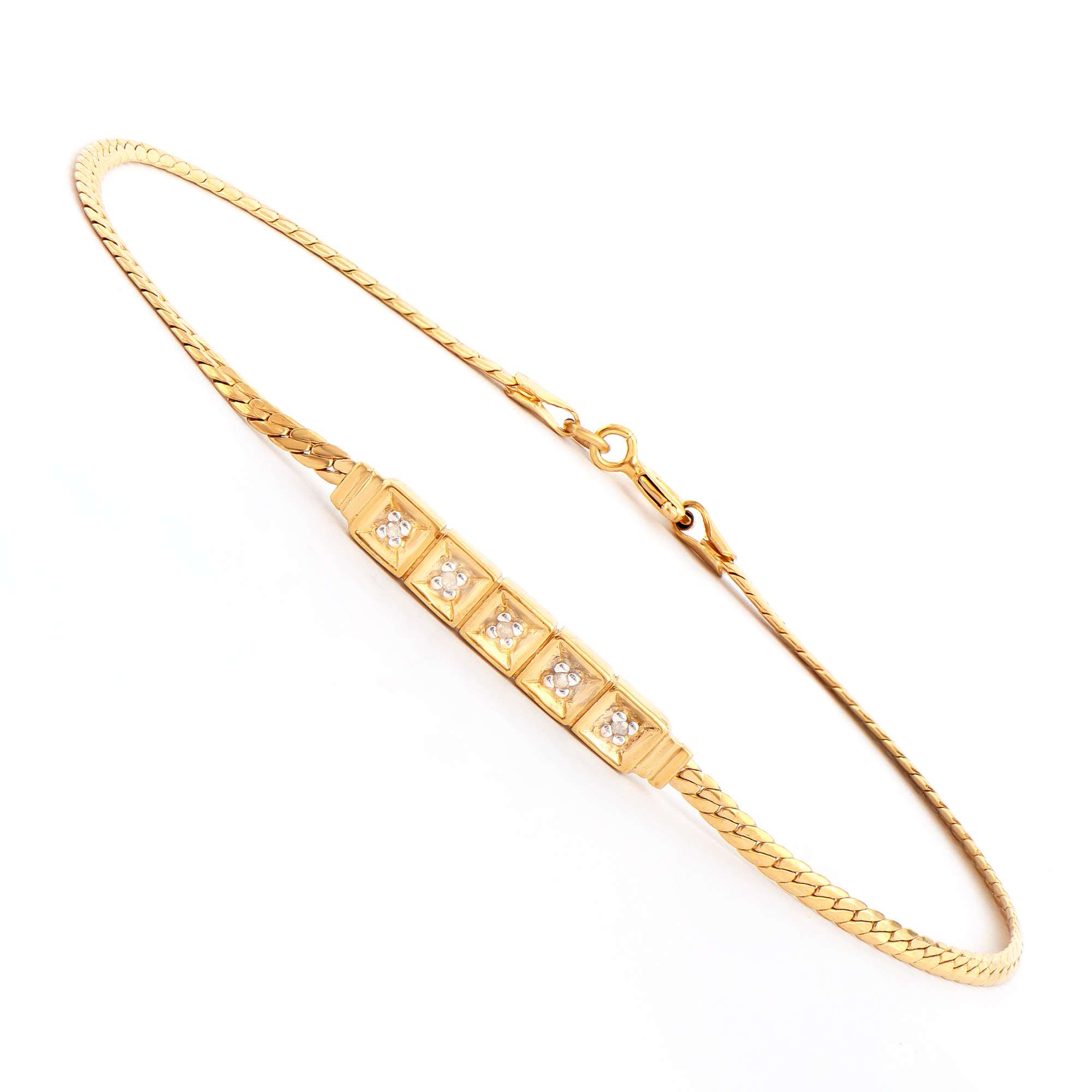 New! 0.10 cts Natural Diamond 18KGP Sterling Silver Designer Bracelet MSRP $2,275!