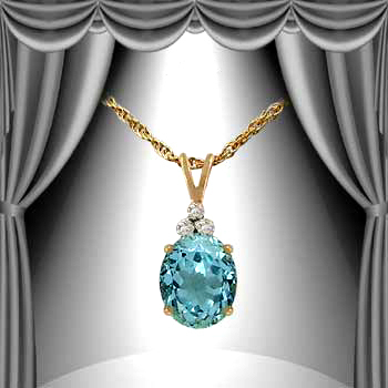 New 4.38 CTW Natural Blue Topaz & Diamond Designer Necklace MSRP $1,675!